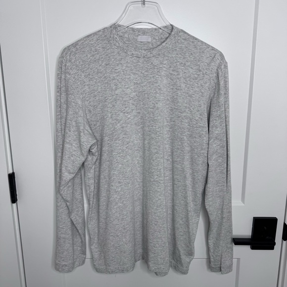 Skims Women's Boyfriend Long Sleeve T-shirt Tee Light Heather Grey Size Small - Picture 2 of 8